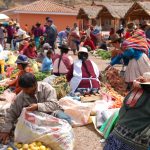 A photo showing a market in South America