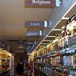 Photo showing a supermarket shelf with the names of different countries