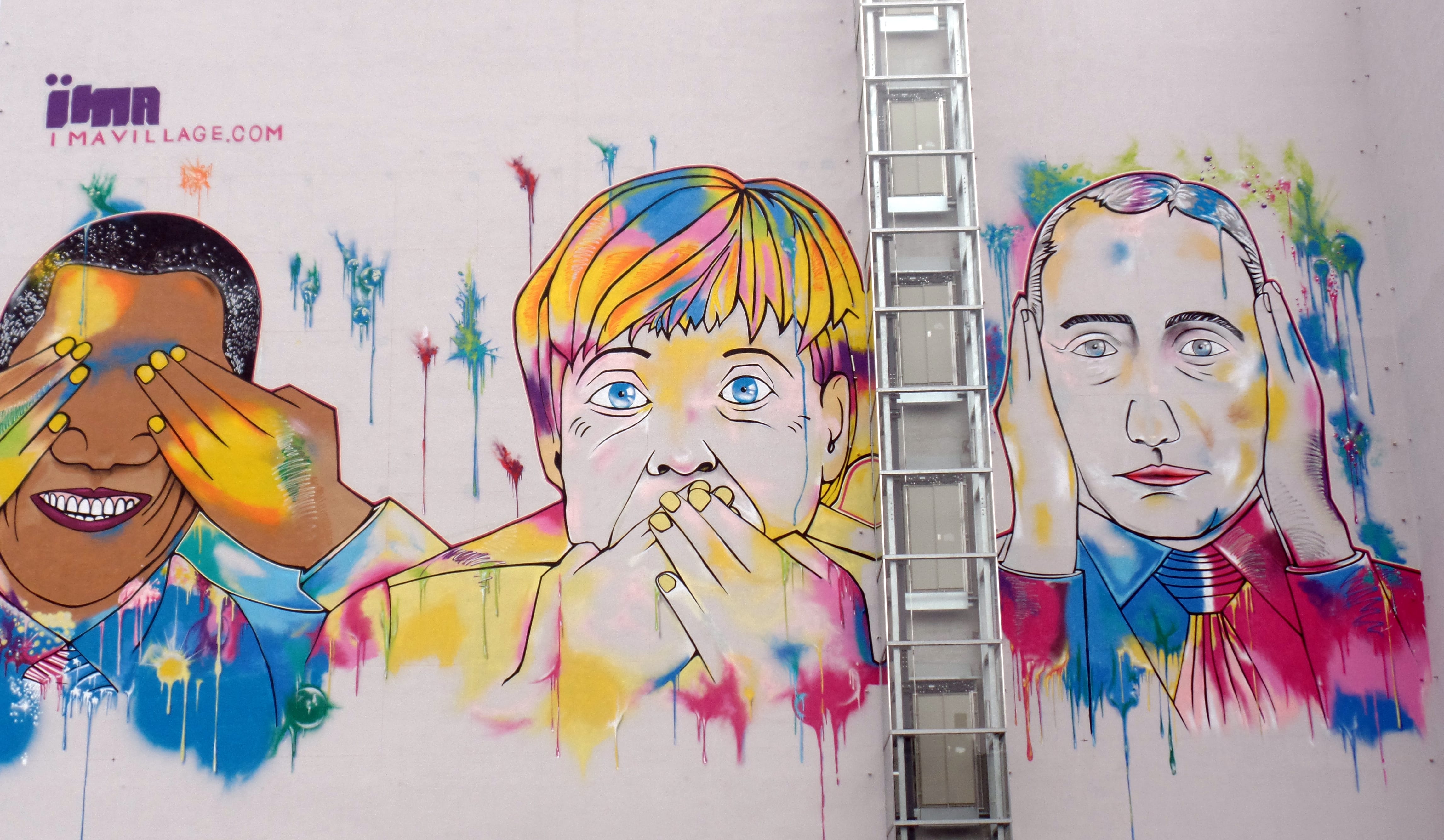 Street art Obama, Merkel & Putin, picture by Lord Jim @ flickr.com