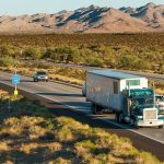 Traffic moving across America on interstate I-10