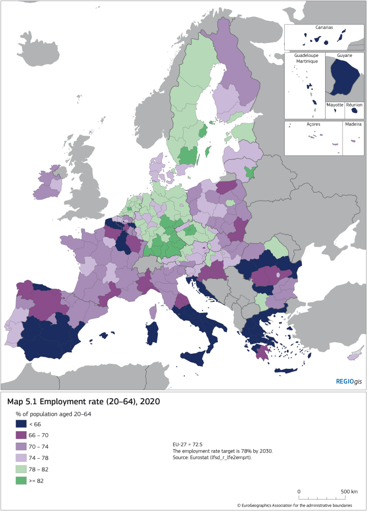 employment rate (20-64), 2020 Eighth Report on Economic, Social and Territorial Cohesion - Regional Policy - European Commission (europa.eu)