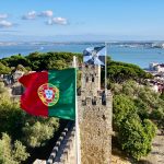 portuguese flag on castle