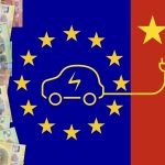 Euros notes on a European union flag background. Taxes for chinese EV cars import in Europe Union. EU and China trade war; Shutterstock ID 2464996799; purchase_order: ID-2287 | Bild f?r GED-Blog ST-EZ; client: Bertelsmann Stiftung ; other: