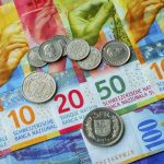 FrancSwiss money banknotes and coins