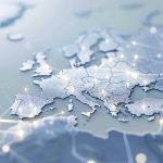 Digital Map of Europe with Global Network Connections,Global Network Overlay on European Digital Map. Stock photo style image a Digital map of Europe, concept of global network and connectivity symbolizing making the right choice, theme color white and light blue --ar 3:2 Job ID: 50a38a53-8142-45d4-b828-95cd068fa9e5. Digitale Karte von Europa mit globalen Netzwerkverbindungen, globale Netzwerküberlagerung auf europäischer Digitalkarte. Stockfoto-ähnliches Bild einer digitalen Karte von Europa, Konzept eines globalen Netzwerks und einer Konnektivität, die die richtige Wahl symbolisieren, Themenfarben Weiß und Hellblau.