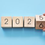2026 - numbers on wooden cubes. The coming of the new year 2026