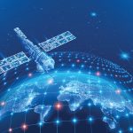 Vector abstract futuristic image. Realistic space communication