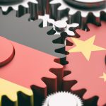 Chancellor Merz in China – Resist Charm Offensive, Align with Four Guardrails China and Germany relations concept. China and Germany flags on metal gears. 3d illustration. China und Deutschland Beziehungen Konzept. China und Deutschland Flaggen auf Metall Zahnräder. 3d Illustration.