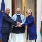 India, EU agree on landmark free trade deal NEW DELHI, INDIA - JANUARY 27: ----EDITORIAL USE ONLY - MANDATORY CREDIT - PRESS INFORMATION BUREAU/ HANDOUT - NO MARKETING NO ADVERTISING CAMPAIGNS - DISTRIBUTED AS A SERVICE TO CLIENTS---- Indian Prime Minister Narendra Modi meets with President of the European Council, Mr. Antonio Luis Santos da Costa and the President of the European Commission, Ursula von der Leyen ahead of the Exchange of MoUs between India and EU, in Hyderabad House, New Delhi, India on January 27, 2026. Press Information Bureau PIB / Anadolu New Delhi India. Editorial use only. Please get in touch for any other usage. PUBLICATIONxNOTxINxTURxUSAxCANxUKxJPNxITAxFRAxAUSxESPxBELxKORxRSAxHKGxNZL Copyright: x2026xAnadoluxPressxInformationxBureauxPIBx